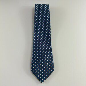 Goldleaf Navy Blue / Red / White Geometric Men's Tie 3" x 57" Vintage